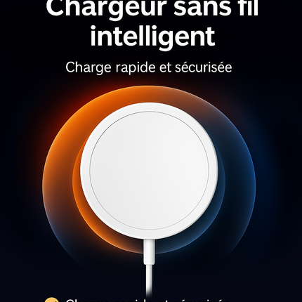 Station de Chargement Magnétique Sans Fil 30W – Avec Câble Type‑C – Compatible iPhone 16 / 15 Pro Max & AirPods – Support de Charge Rapide