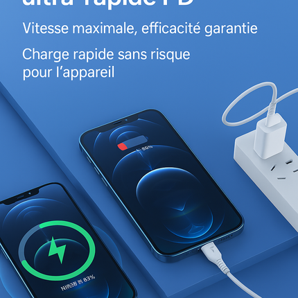 Station de Chargement Magnétique Sans Fil 30W – Avec Câble Type‑C – Compatible iPhone 16 / 15 Pro Max & AirPods – Support de Charge Rapide