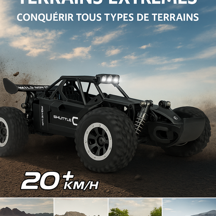 Voiture RC 1:16 Haute Vitesse — 2WD, LED, Tout-Terrain & Escalade