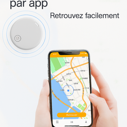 Mini Localisateur GPS & Bluetooth Anti‑Perte – Porte‑Clés Intelligent avec Alarme, Suivi Clés, Portefeuille, Animaux & Enfants