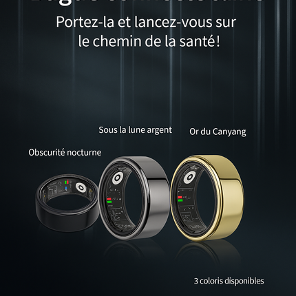 Anneau Intelligent – Suivi Santé & Sommeil – Mesure Pression Artérielle – Modes Multi‑Sports – Étanche IP68 – Soins à Distance – Mixte
