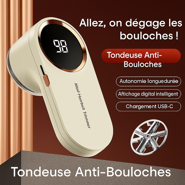 Dissolvant de Peluches Électrique LED – Rechargeable USB – Rasoir à Tissu pour Pulls, Vêtements & Textiles