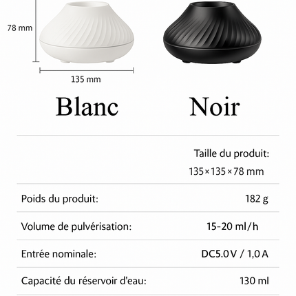 Diffuseur d’arômes flamme volcanique – Humidificateur & lampe LED apaisante