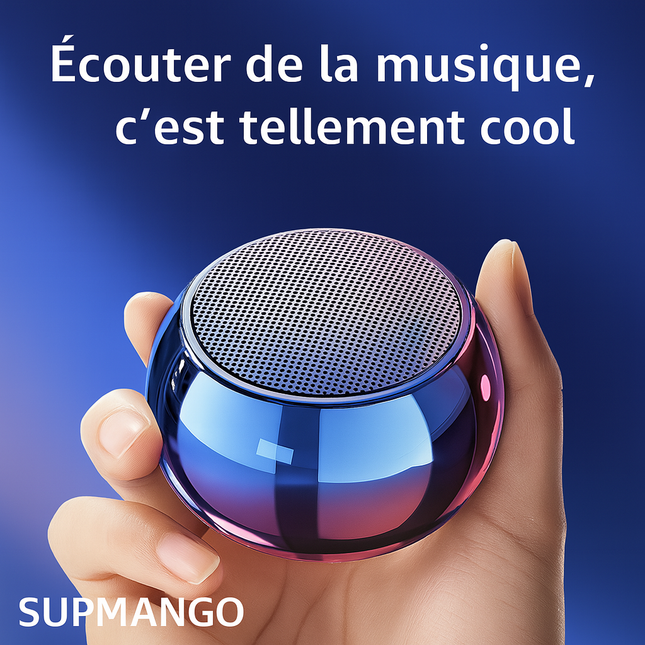 Mini Haut‑Parleur Bluetooth Sans Fil – Portable – Corps Métal – Basses Puissantes Surround – Extérieur & Intérieur