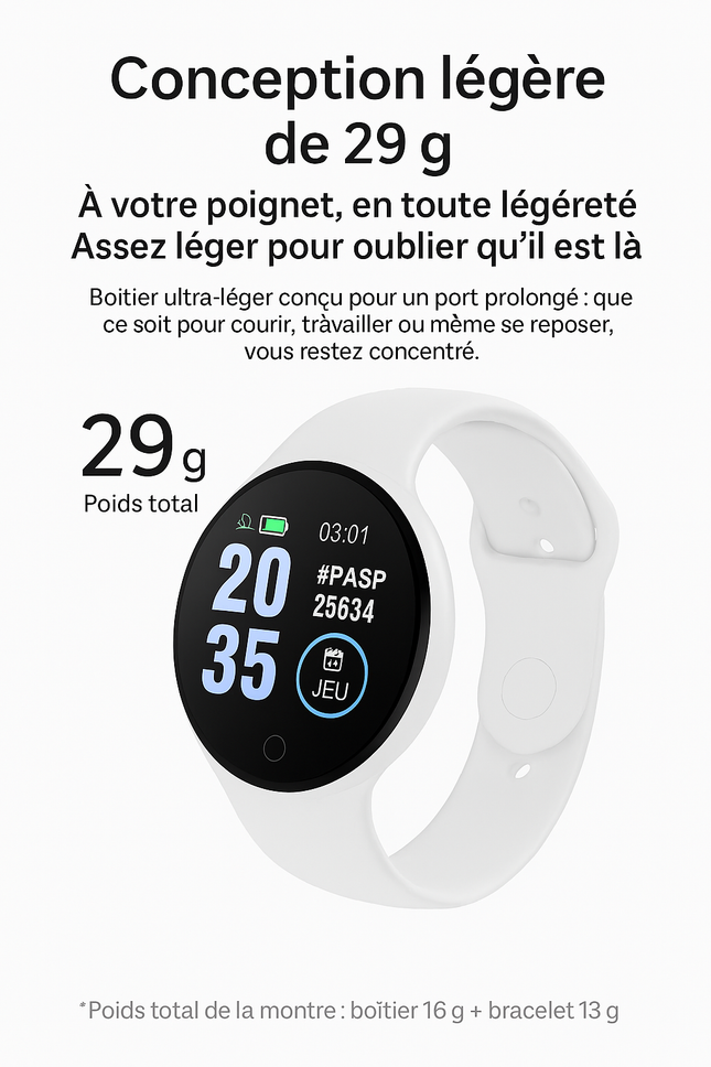 Xiaomi D18 Smartwatch – Écran Couleur Circulaire, Multi‑Sports, Appels & Notifications, Contrôle Musique & Photo – Bracelet Intelligent