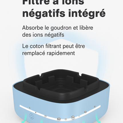 Cendrier Auto Purificateur – Nettoyage de l’Air par Ionisation Automatique
