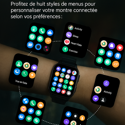LAXASFIT T900 Ultra – Montre Connectée Mixte – Bluetooth – Moniteur Cardiaque & Notifications – Compatible Android & iOS