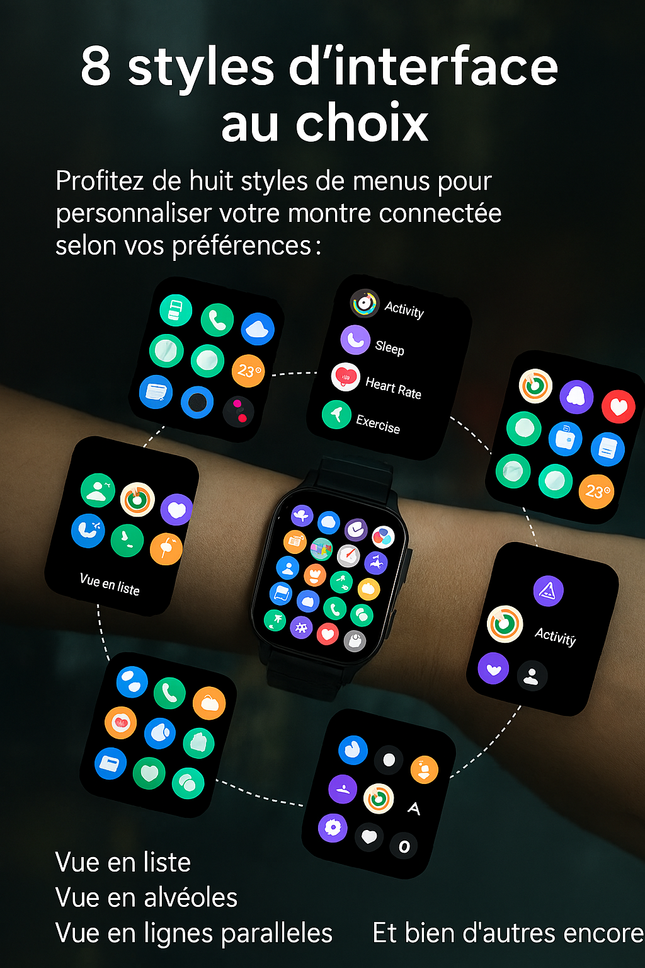 LAXASFIT T900 Ultra – Montre Connectée Mixte – Bluetooth – Moniteur Cardiaque & Notifications – Compatible Android & iOS