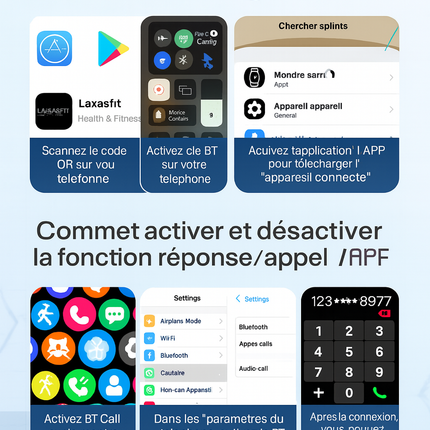 LAXASFIT T900 Ultra – Montre Connectée Mixte – Bluetooth – Moniteur Cardiaque & Notifications – Compatible Android & iOS