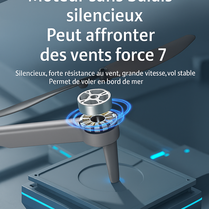 AE7 Air Selfie Drone – Caméra 8K EIS Anti‑Shake – Triple Angle de Prise de Vue – Vol Trajectoire – Évitement d’Obstacles – Retour Automatique