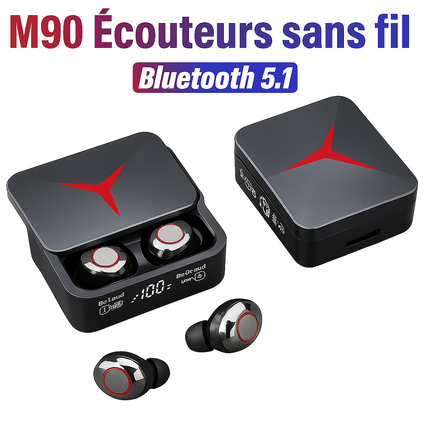 TWS M90 – Écouteurs Sans Fil Bluetooth 5.3 – Casque de Jeu & Sport avec Micro – Son HD – Compatible iPhone 16/15/14/13 & Xiaomi
