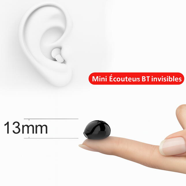 Écouteurs invisibles Mini V5.2 Bluetooth TWS intraoculaires