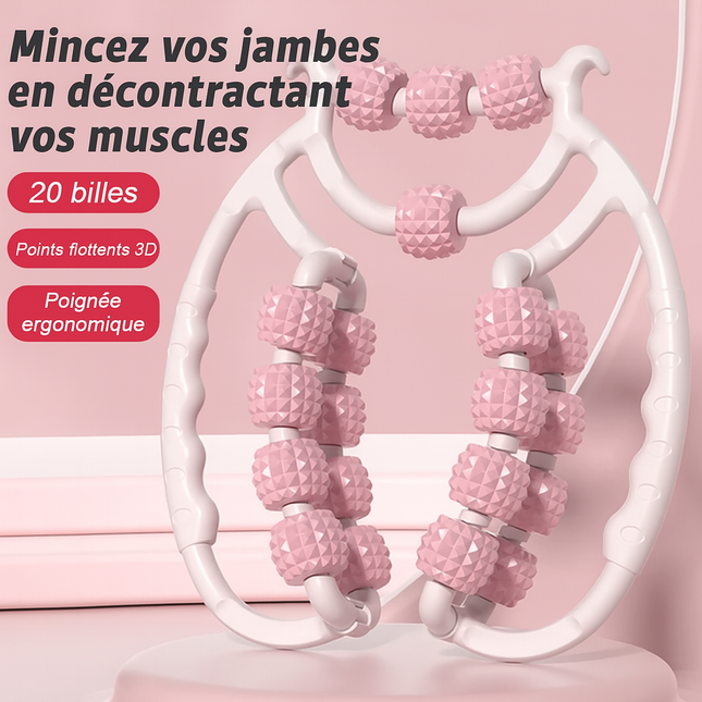 Masseur à Pince de Jambe Annulaire – 20 Roues – Anti‑Cellulite & Minceur – Rouleau de Massage Relax Corps Complet