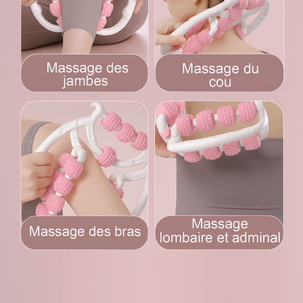 Masseur à Pince de Jambe Annulaire – 20 Roues – Anti‑Cellulite & Minceur – Rouleau de Massage Relax Corps Complet