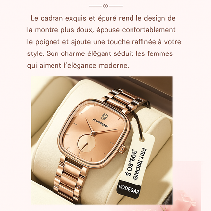 Montre Femme POEDAGAR – Élégance de Luxe en Acier Inoxydable, Étanche & Mouvement Quartz Haute Qualité