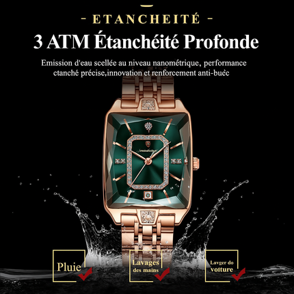 Montre de Luxe Femme POEDAGAR – Acier Inoxydable, Étanche, Mouvement Quartz avec Calendrier + Boîte Cadeau
