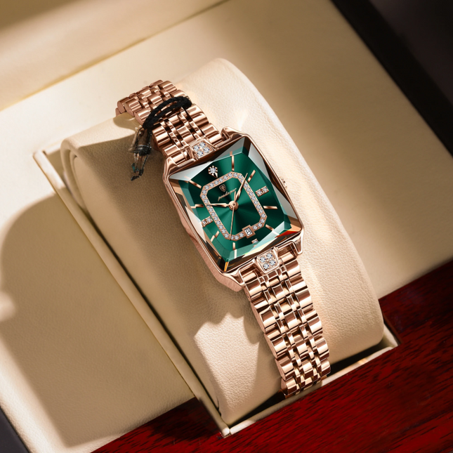 Montre de Luxe Femme POEDAGAR – Acier Inoxydable, Étanche, Mouvement Quartz avec Calendrier + Boîte Cadeau