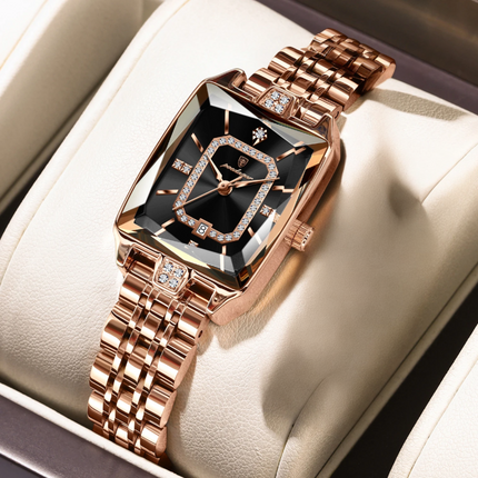 Montre de Luxe Femme POEDAGAR – Acier Inoxydable, Étanche, Mouvement Quartz avec Calendrier + Boîte Cadeau