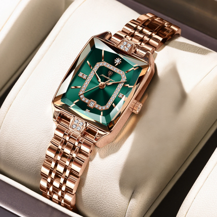 Montre de Luxe Femme POEDAGAR – Acier Inoxydable, Étanche, Mouvement Quartz avec Calendrier + Boîte Cadeau