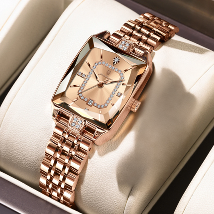 Montre de Luxe Femme POEDAGAR – Acier Inoxydable, Étanche, Mouvement Quartz avec Calendrier + Boîte Cadeau