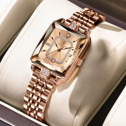 Montre de Luxe Femme POEDAGAR – Acier Inoxydable, Étanche, Mouvement Quartz avec Calendrier + Boîte Cadeau