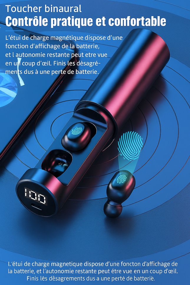 TWS N21 – Écouteurs Sans Fil Bluetooth Haute Qualité – Micro Intégré – Sport Étanche – Son HD & Appels Silencieux