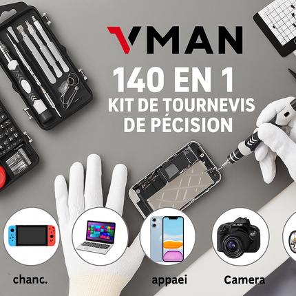 Kit d’Embouts de Tournevis Magnétiques de Précision – Embouts Hexagonaux & Torx avec Poignée – Réparation Téléphone, PC & Électronique