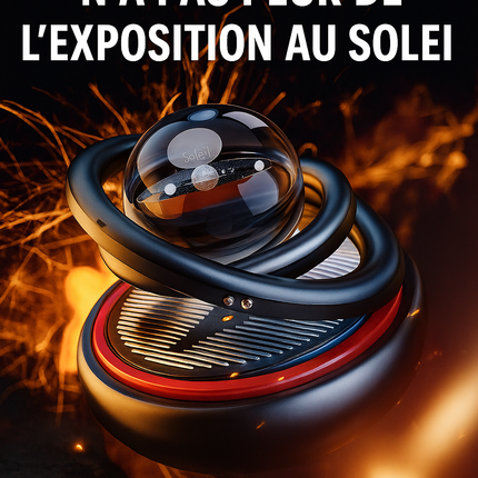 Ornement Solaire Rotatif Double Boule de Cristal – Parfum & Élégance pour Votre Voiture