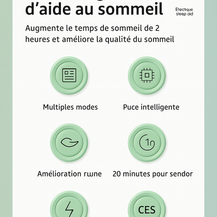 Appareil d’Aide au Sommeil & Relaxation – Massage Cérébral, Soulagement de l’Anxiété & Amélioration du Sommeil Profond