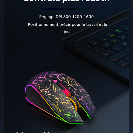 Souris Sans Fil 2.4G & Bluetooth – Gaming, Silencieuse, Rechargeable, 800‑1600 DPI pour PC & MacBook
